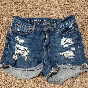 American Eagle Outfitters Ripped Blue Jean Shorts